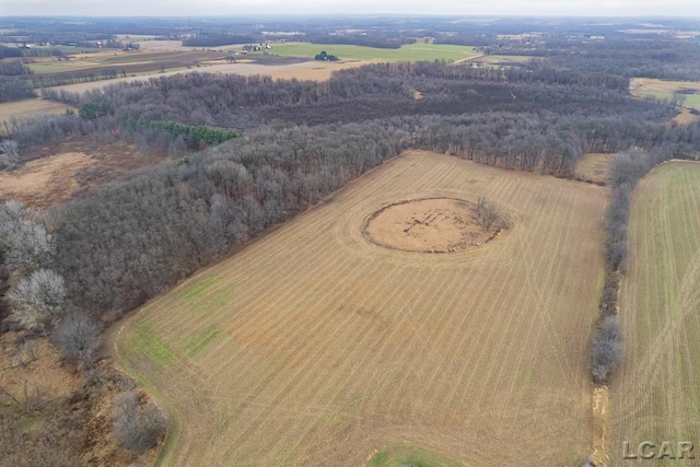 aerial view featuring a rural view