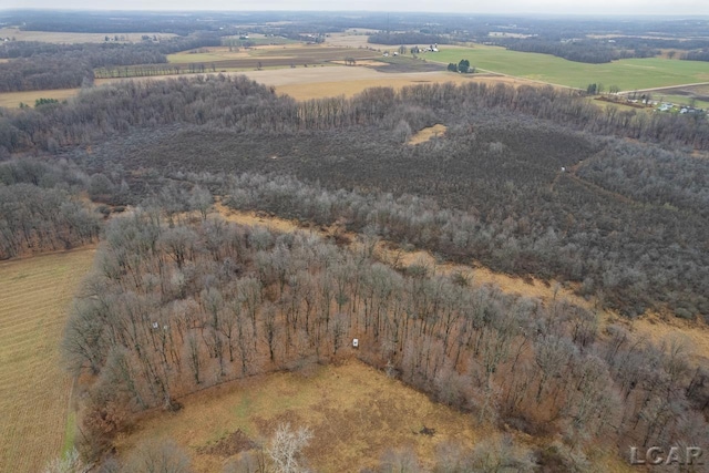 aerial view with a rural view