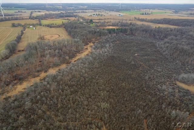 drone / aerial view featuring a rural view