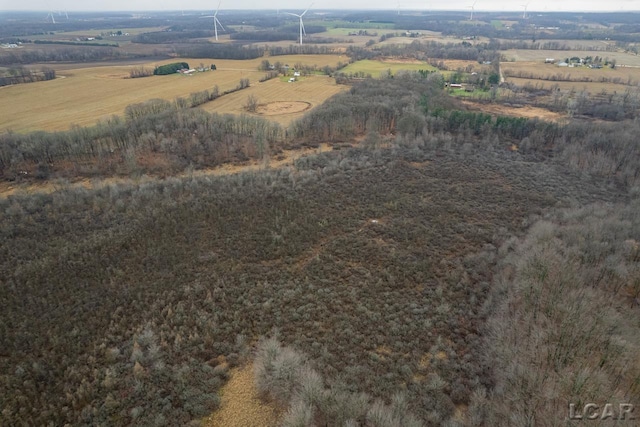 aerial view with a rural view