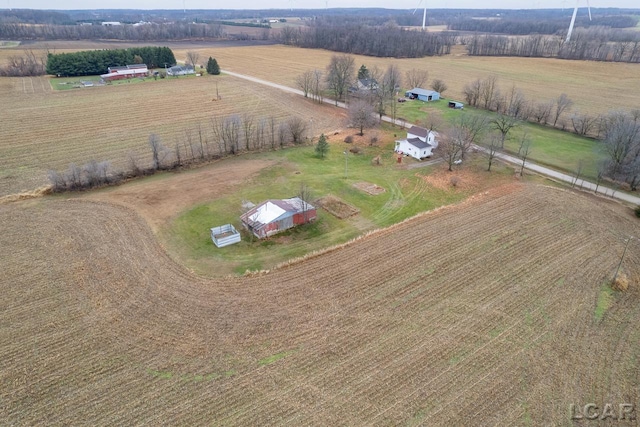 drone / aerial view featuring a rural view