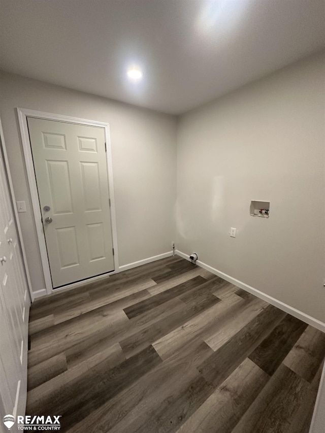 washroom featuring washer hookup and dark hardwood / wood-style floors