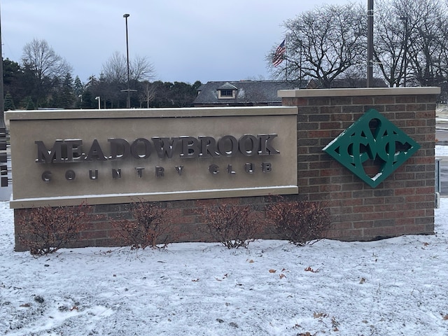 view of community sign