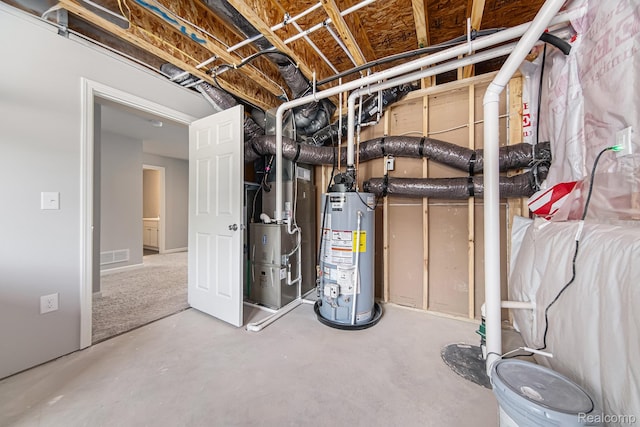 172 Woodland Way, Manchester, MI 48158 - unfinished basement with gas water heater and heating unit
