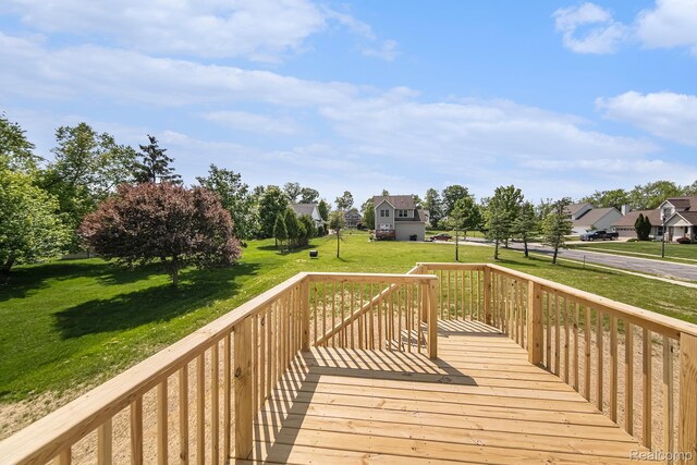 172 Woodland Way, Manchester, MI 48158 - deck featuring a lawn and a residential view