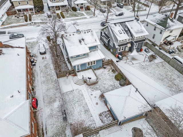 view of snowy aerial view