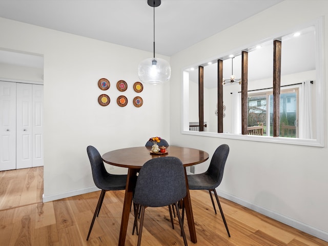 dining room with light hardwood / wood-style flooring