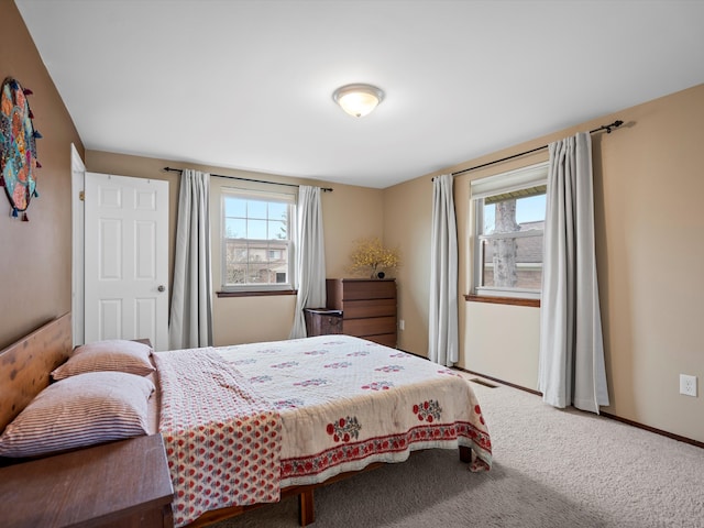 bedroom featuring carpet