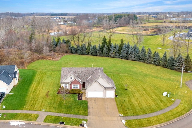 aerial view featuring a rural view