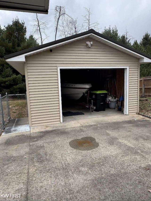 view of garage