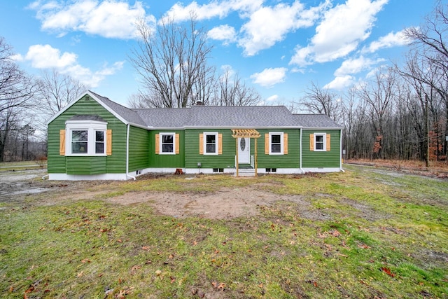 view of single story home