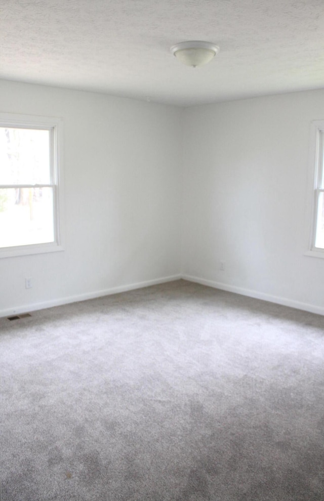 carpeted spare room featuring plenty of natural light