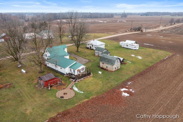 drone / aerial view featuring a rural view