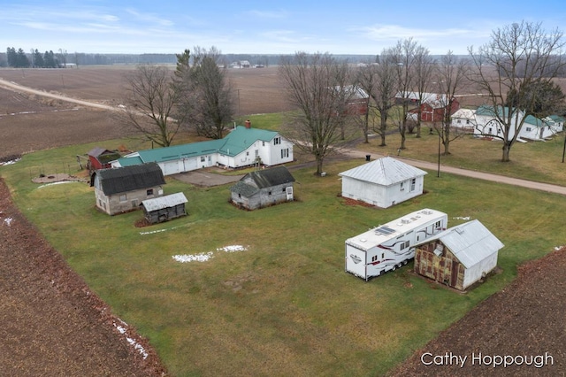 bird's eye view with a rural view