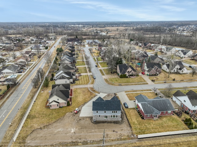 aerial view with a residential view