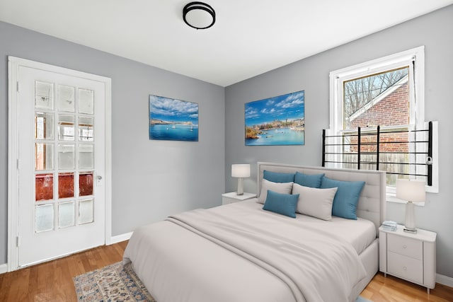 bedroom featuring light wood-type flooring