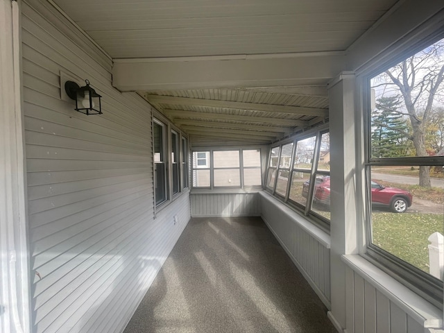 view of unfurnished sunroom