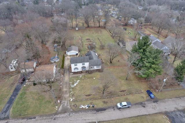 birds eye view of property featuring a rural view