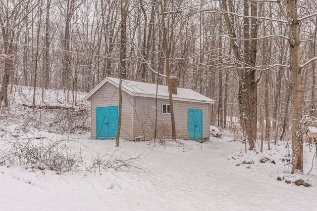 view of snow covered structure