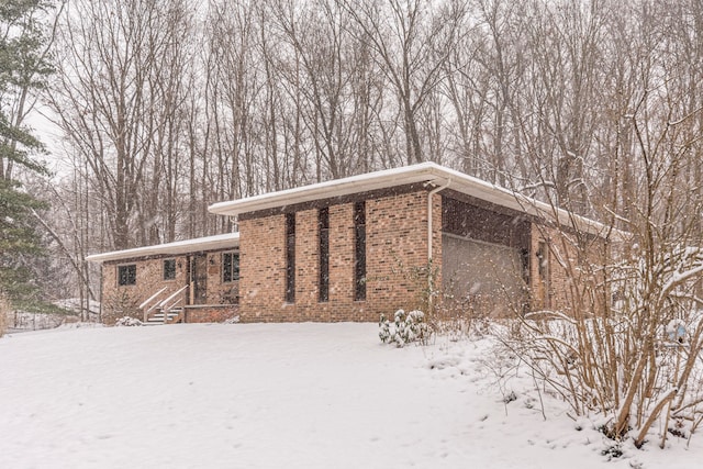 view of snow covered exterior