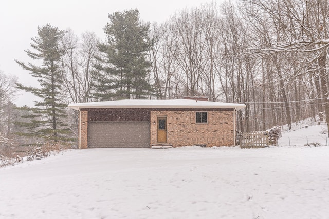 view of snow covered structure