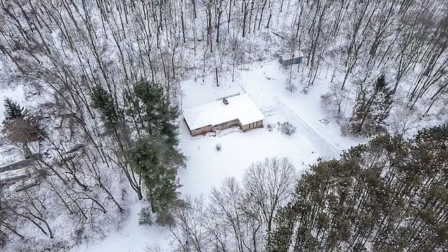 view of snowy aerial view