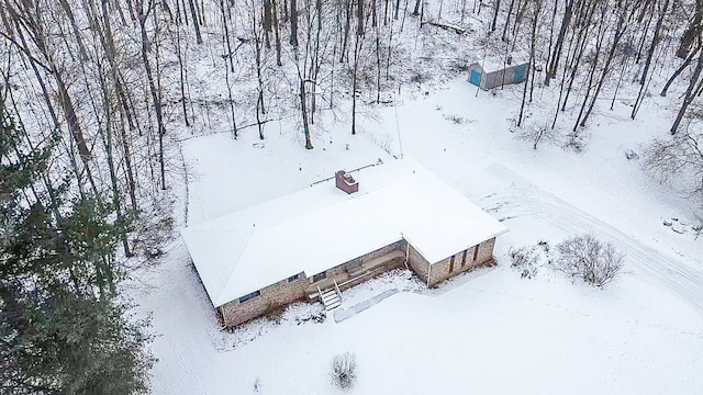 view of snowy aerial view