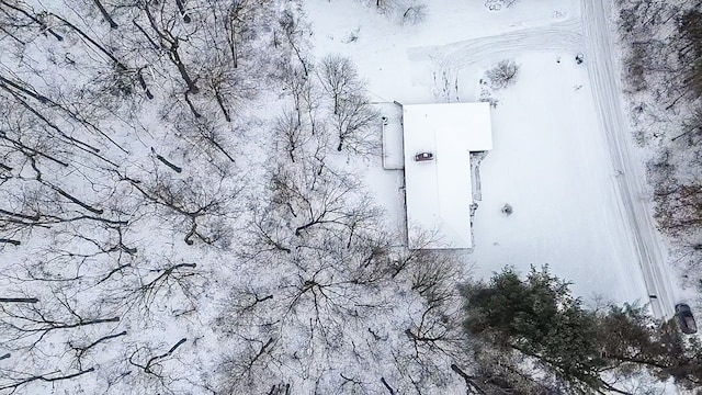 view of snowy aerial view