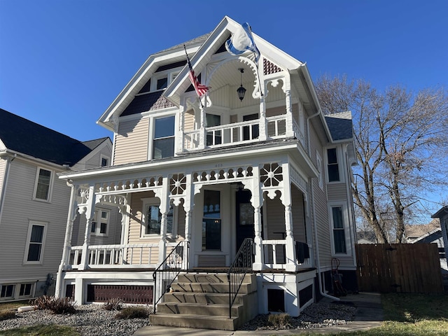 view of front of home featuring covered porch