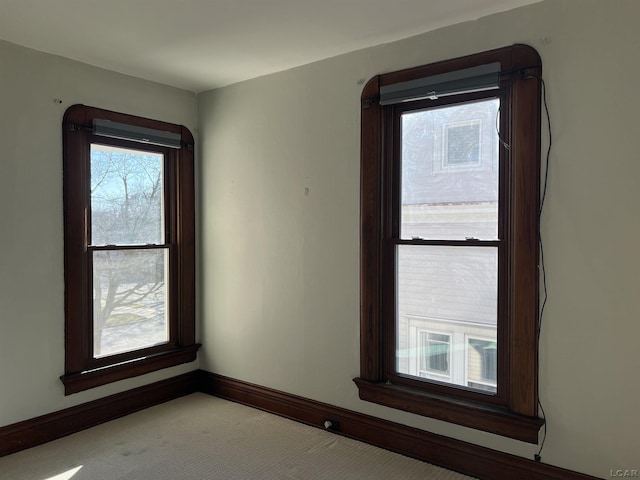 view of carpeted spare room