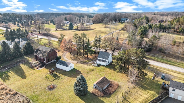 bird's eye view with a rural view