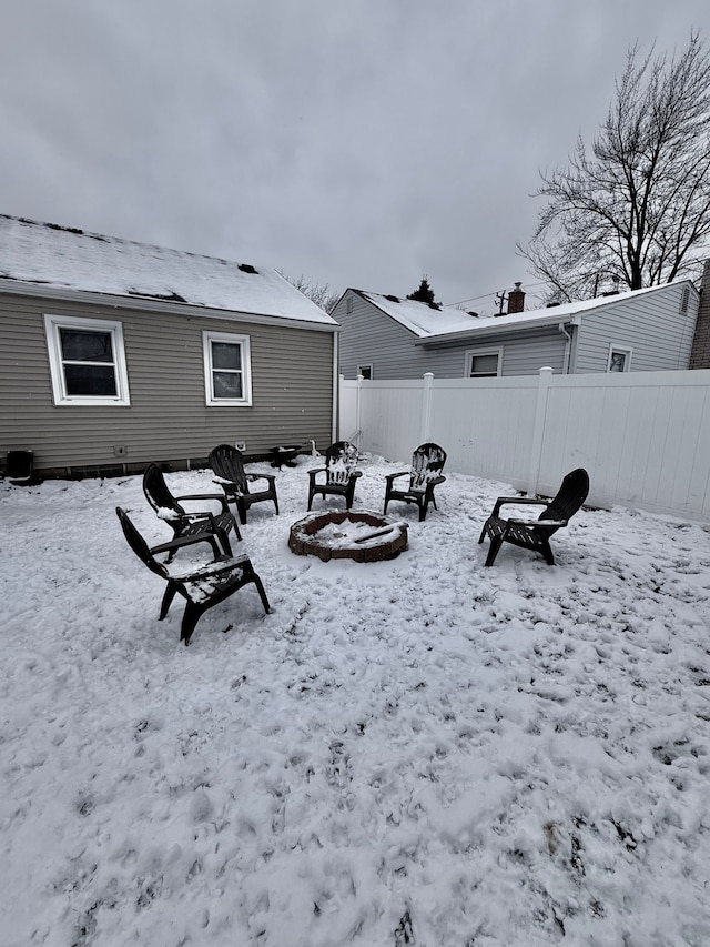 view of snow covered house