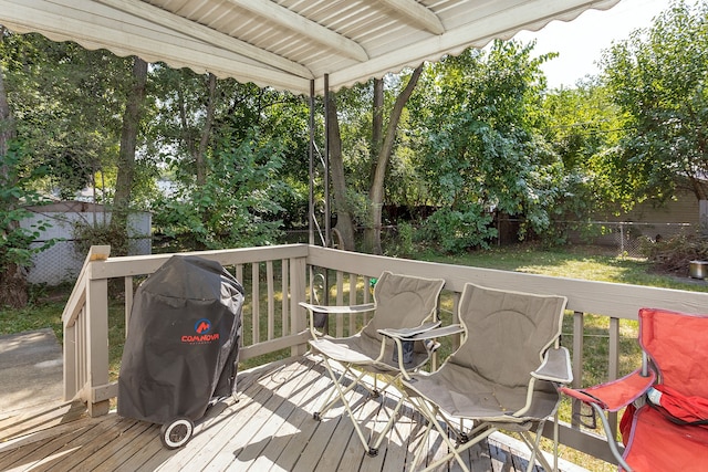 deck with grilling area