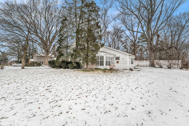 view of snowy yard