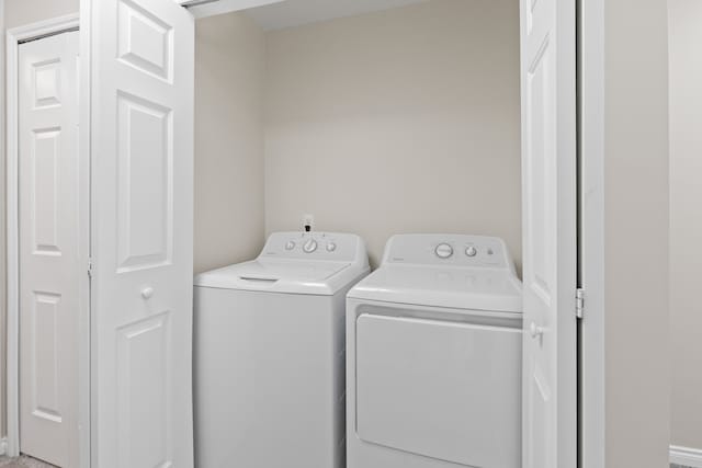 laundry area featuring washer and dryer