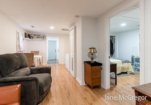 interior space featuring light hardwood / wood-style floors