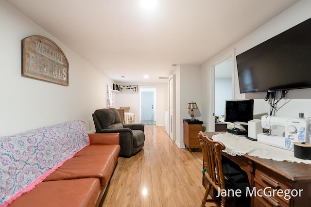 living room featuring light hardwood / wood-style flooring