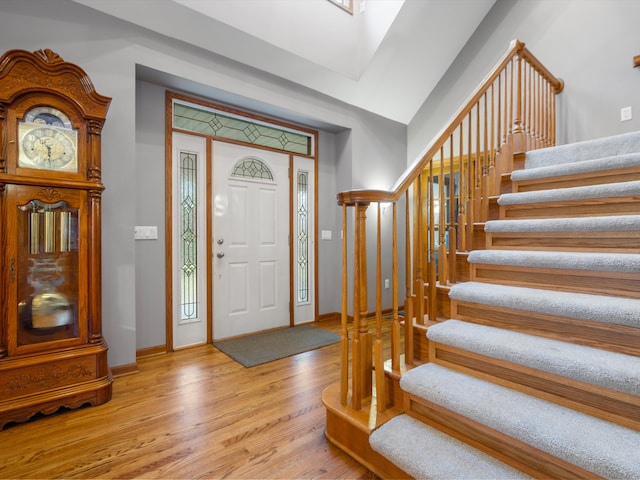 entrance foyer featuring light hardwood / wood-style floors