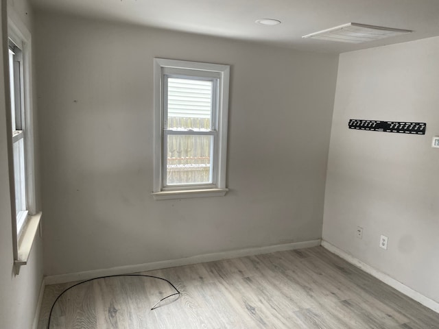 empty room featuring light hardwood / wood-style flooring