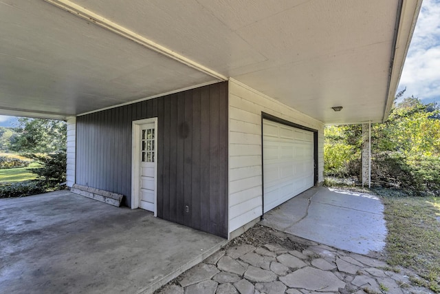 view of garage