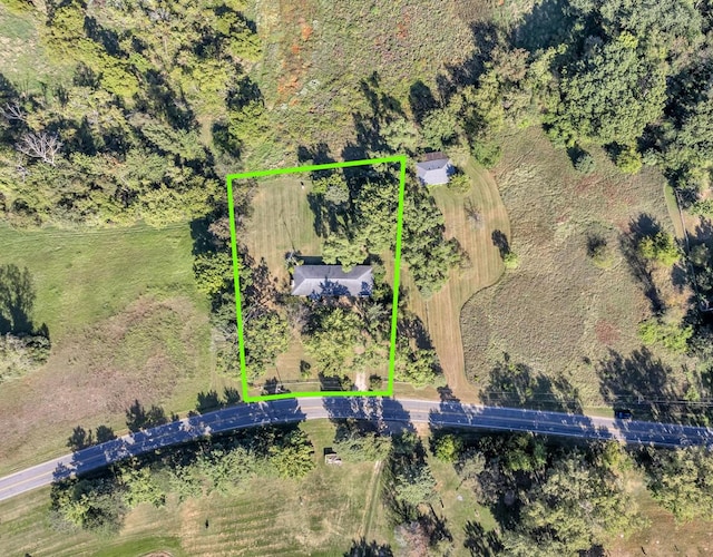 aerial view featuring a rural view