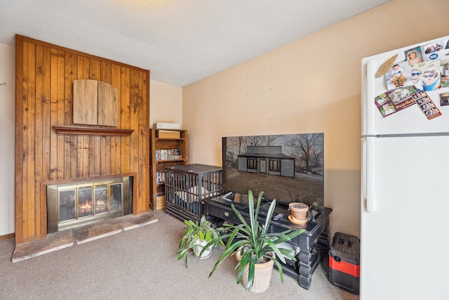 living room featuring carpet flooring