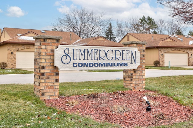 view of community sign