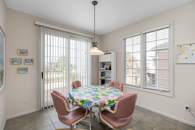 tiled dining area featuring plenty of natural light