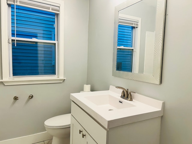 bathroom with toilet and vanity