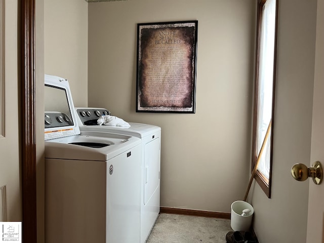 laundry area featuring separate washer and dryer