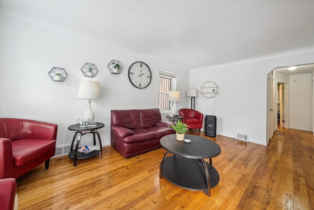 living room featuring hardwood / wood-style floors