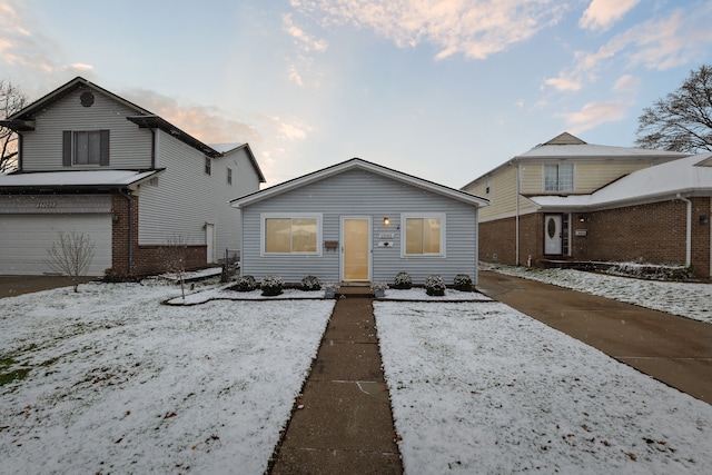 front facade with a garage