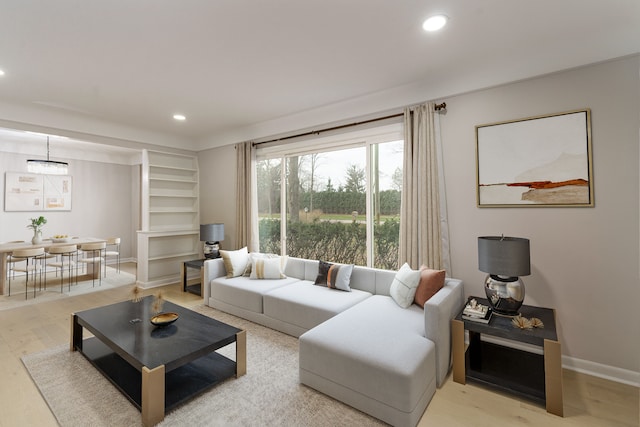 living room with wood-type flooring