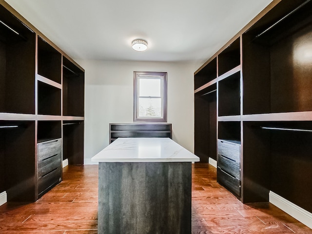 spacious closet featuring wood-type flooring